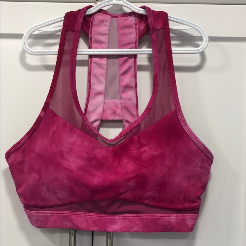 ZYIA Pink Sports Bra with Racerback Design and Gradient Effect